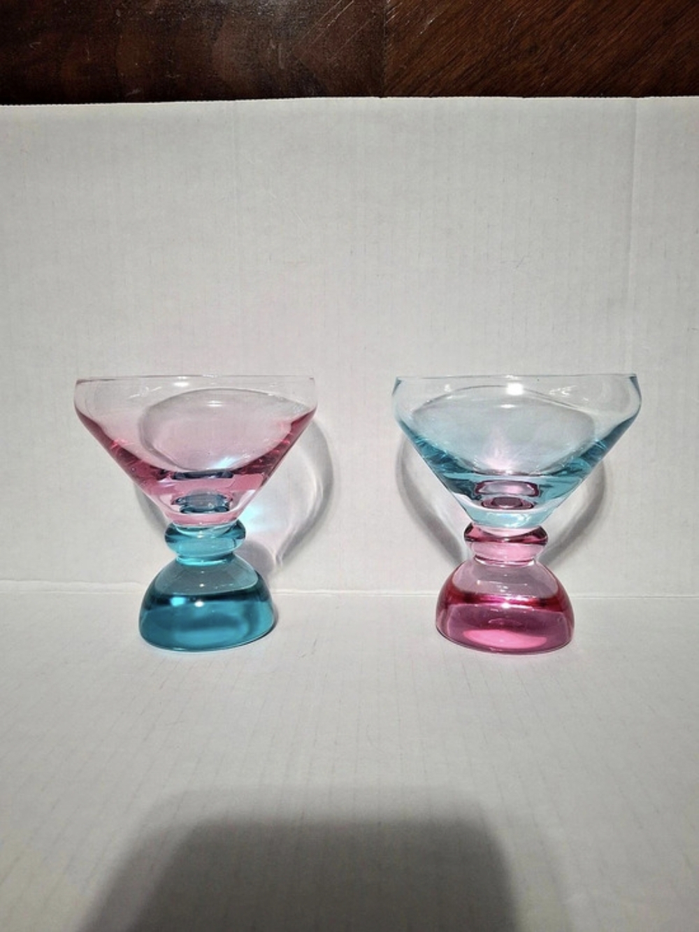 Nutriups Martini Glass Color Block Pink & Blue NWT